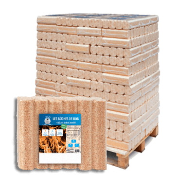 PALETTE BUCHES DE BOIS COMPRESSE - 112 SACS